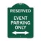 Signmission Event Parking W/ Bidirectional Arrow, Green & White Aluminum Sign, 18" x 24", GW-1824-24073 A-DES-GW-1824-24073 - alternate 1
